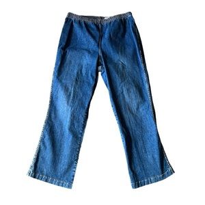 Denim & Co Women's Plus Size Easy Stretch Pull-On Jeans Pants Denim Blue Sz 1X